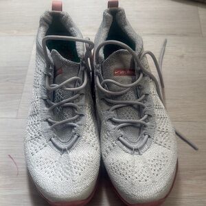 Nike Light Gray and Red Knit Sneakers